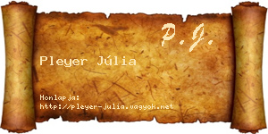 Pleyer Júlia névjegykártya